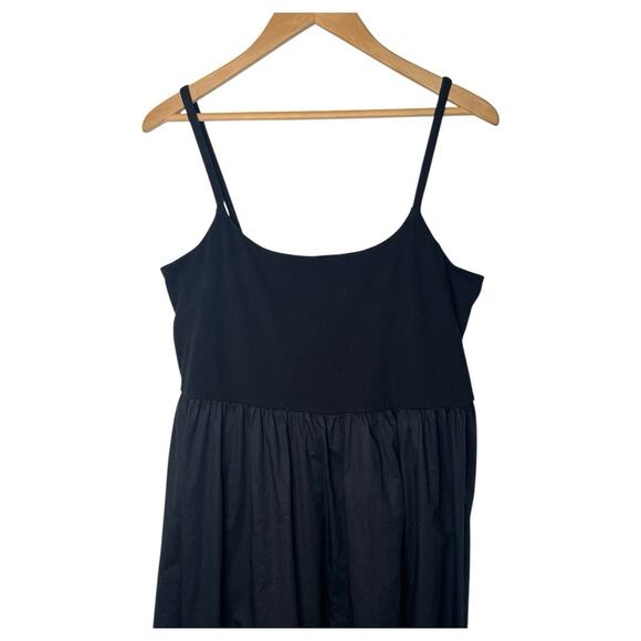 Old Navy Dress Womens XL Midi Cotton Spaghetti Strap Fit Flare Summer Black - Picture 4 of 13